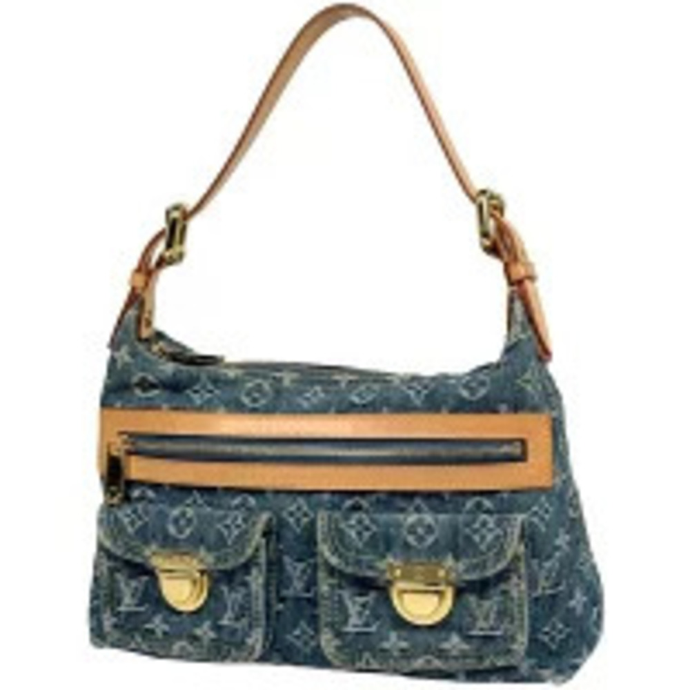 Louis Vuitton Baggy Shoulder Bag Hobo Handbag Monogram Denim Blue